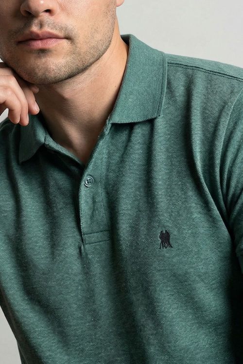 Polo Masculina Piquet Com Botões Polo Wear Verde Claro
