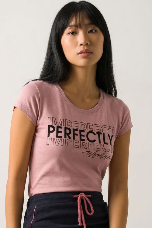 Camiseta Feminina Perfectly Polo Wear Rosa Médio
