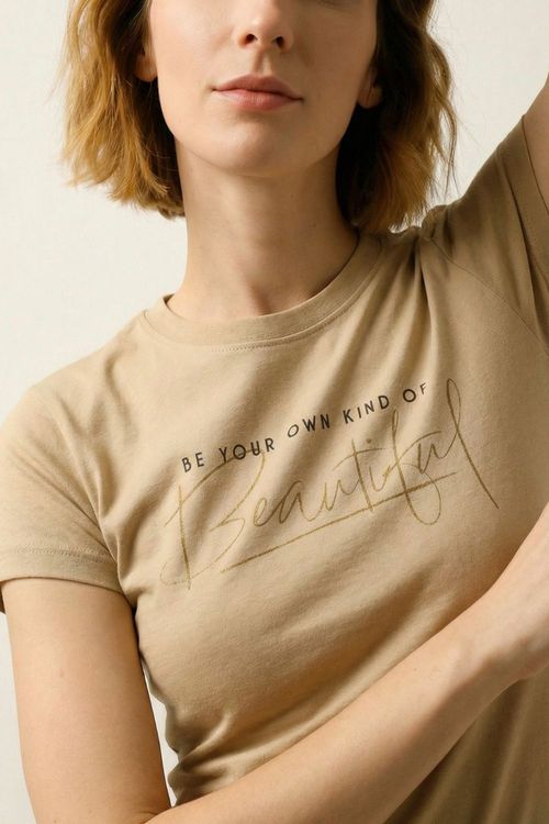 Camiseta Feminina Beautiful Polo Wear Bege Médio