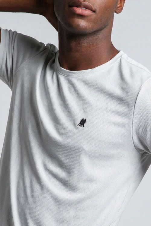 Camiseta Masculina Pw Sports Lisa Polo Wear Cinza Claro