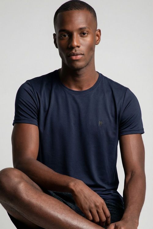 Camiseta Masculina Pw Sports Lisa Polo Wear Azul Escuro