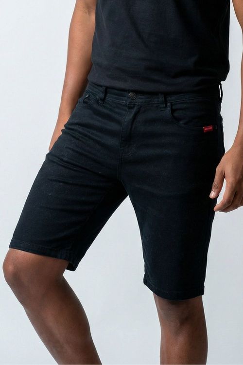 Bermuda Sarja Masculina Básica Polo Wear Preto