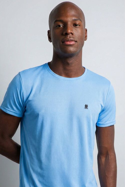 Camiseta Masculina Pw Sports Lisa Polo Wear Azul Claro