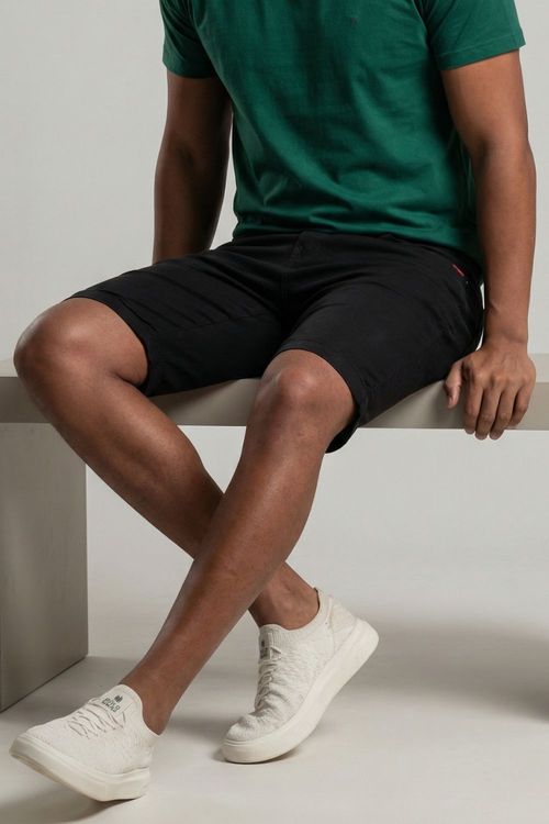 Bermuda Sarja Slim Masculina Polo Wear Preto