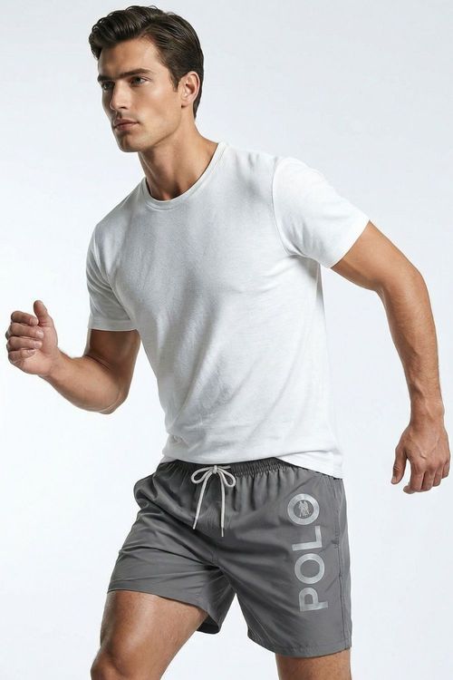 Short Vôlei Logo Lateral Polo Wear Chumbo