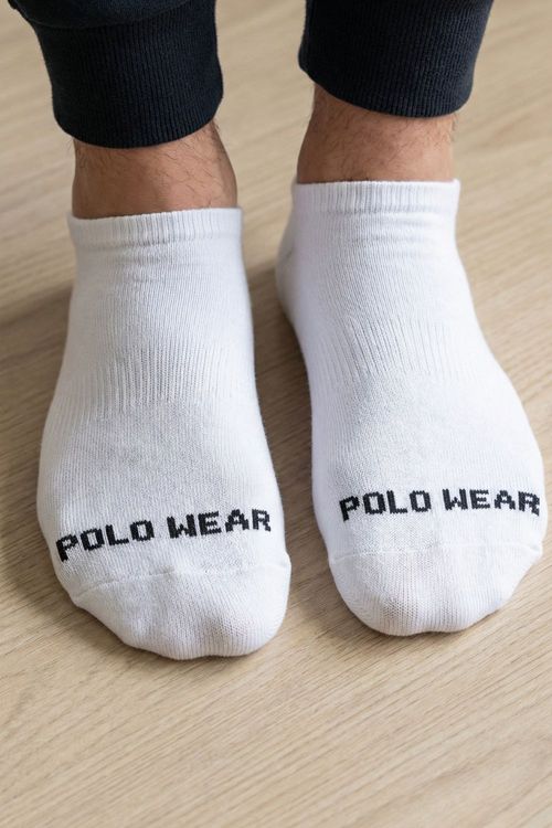 Kit 6 Pares Meias Invisíveis Polo Wear Branco