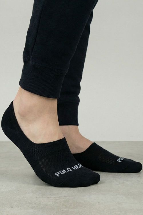 Kit 3 Pares De Meias Sapatilha Masculinas Polo Wear Preto