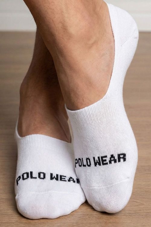 Kit 3 Pares De Meias Sapatilha Masculinas Polo Wear Branco
