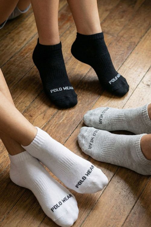 Kit 3 Pares de Meias Femininas Cano Curto Polo Wear Sortido