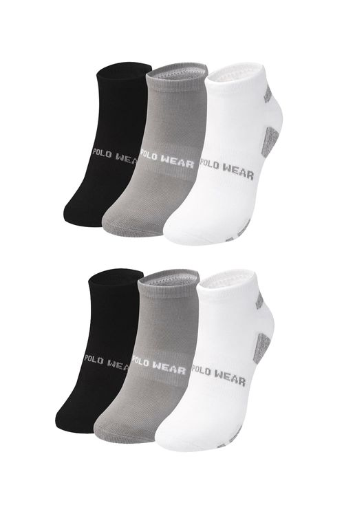 Kit 6 Pares de Meias Cano Curto Femininas Polo Wear Sortido