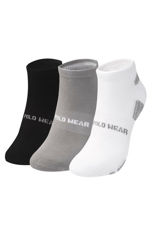 Kit 3 Pares de Meias Femininas Cano Curto Polo Wear Sortido