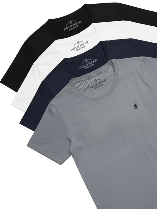 Kit 4 Camisetas Fitness Polo Wear Sortido