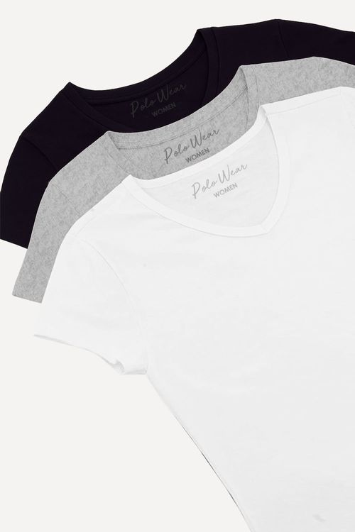 Kit 3 Camisetas Femininas de Malha Polo Wear Sortido