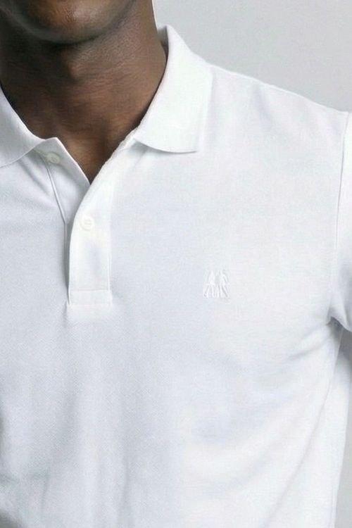 Polo Piquet Lisa Com Botão Polo Wear Branco
