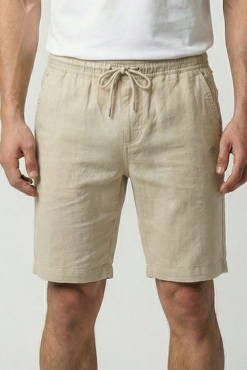 Bermuda Sarja Cós Elástico Confortável Polo Wear Areia