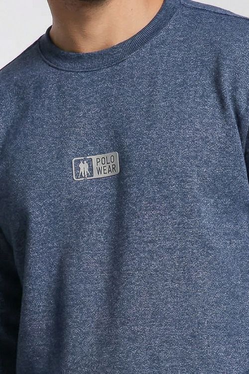 Moletom Gola Careca Casual Polo Wear Azul