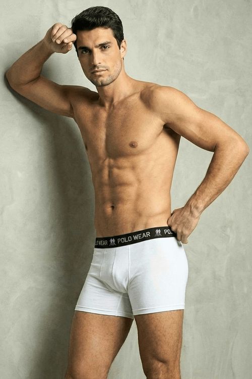 Kit 6 Cuecas Algodão Boxer Polo Wear Branco