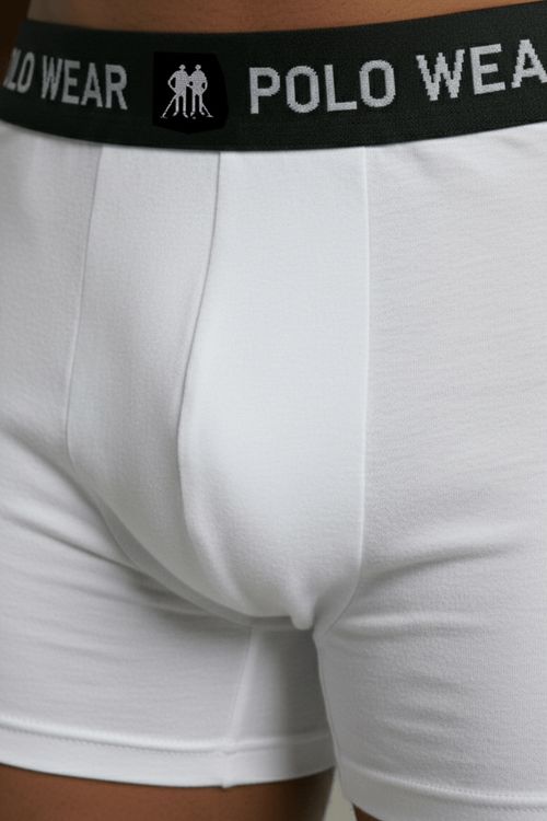 Kit 6 Cuecas Algodão Boxer Polo Wear Branco