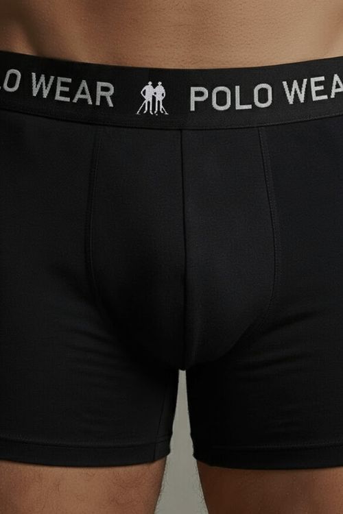 Kit 6 Cuecas Algodão Boxer Polo Wear Preto