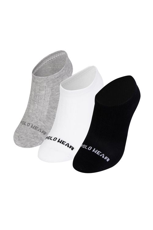 Kit 3 Pares Meias Invisíveis Confortáveis Polo Wear Sortido