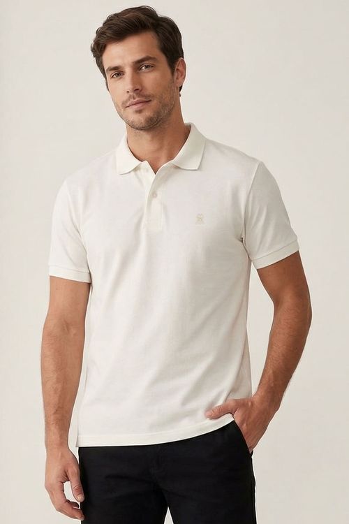 Polo Piquet Masculina Leve Confortável Polo Wear Off White