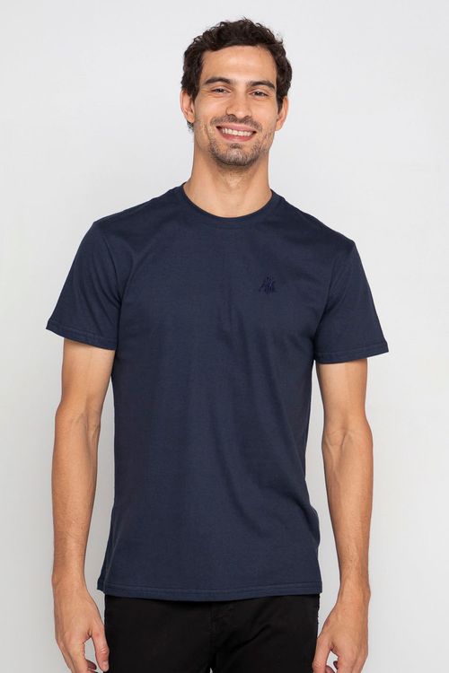 Camiseta Masculina Básica Logo Polo Wear Azul Escuro
