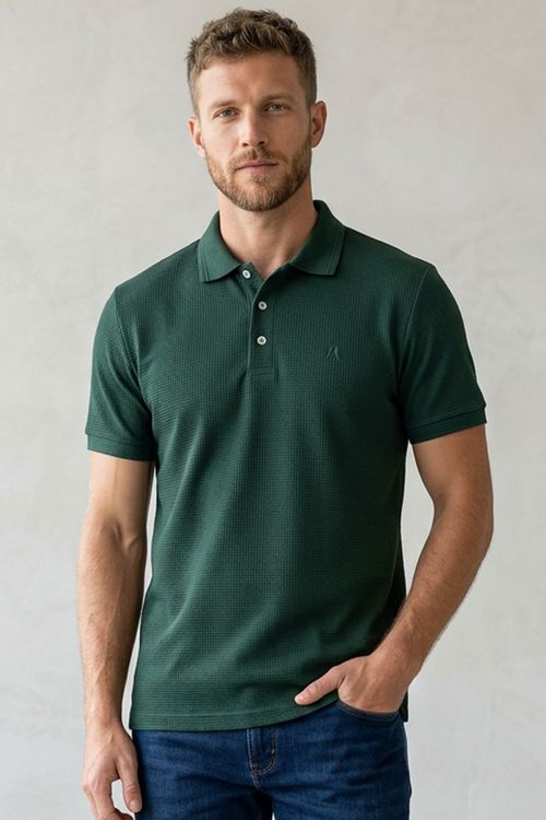 Polo Piquet Favo Premium Polo Wear Verde Escuro