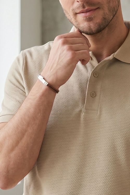 Polo Piquet Favo Premium Polo Wear Bege Médio