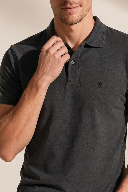 Polo Piquet Lisa Premium Polo Wear Cinza Escuro