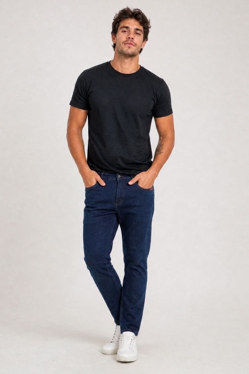 Calça Jeans Masculina Regular Básica Polo Wear Jeans Escuro