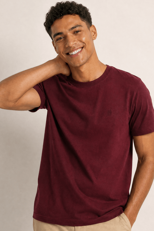 Camiseta Básica Confortável Polo Wear Vinho