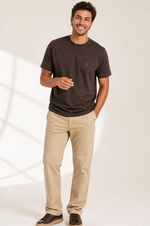 Camiseta Básica Confortável Polo Wear Marrom
