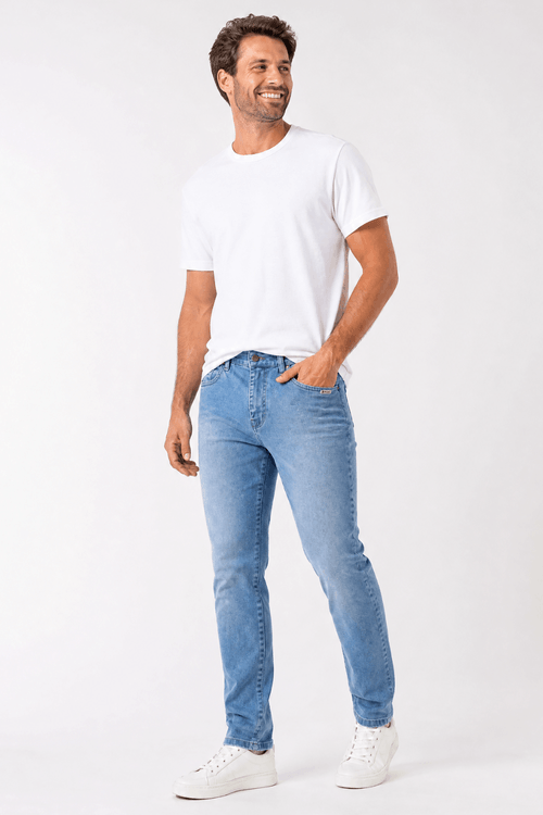 Calça Jeans Slim Básica Polo Wear Jeans Claro