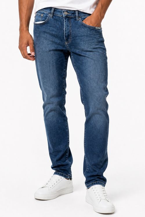Calça Jeans Slim Básica Estilosa Polo Wear Jeans Médio