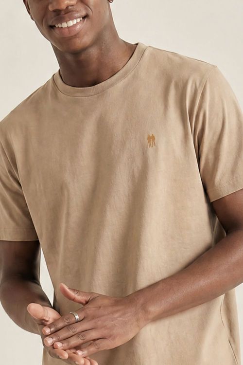 Camiseta Básica Confortável Polo Wear Bege Médio