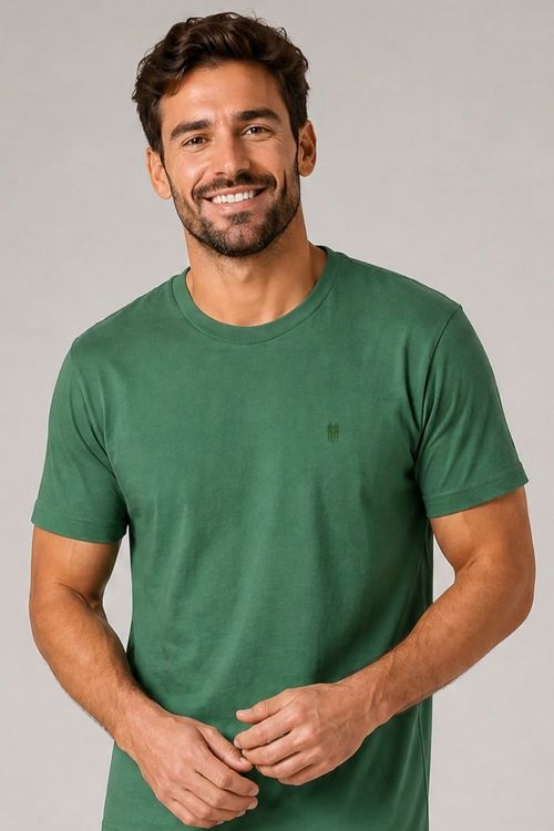 Camiseta Masculina Premium Algodão Polo Wear Verde Escuro