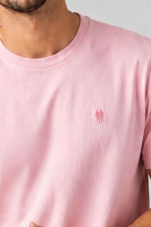 Camiseta Masculina Premium Algodão Polo Wear Rosa Médio