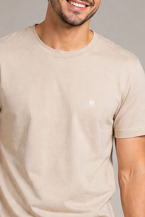 Camiseta Masculina Premium Algodão Polo Wear Bege