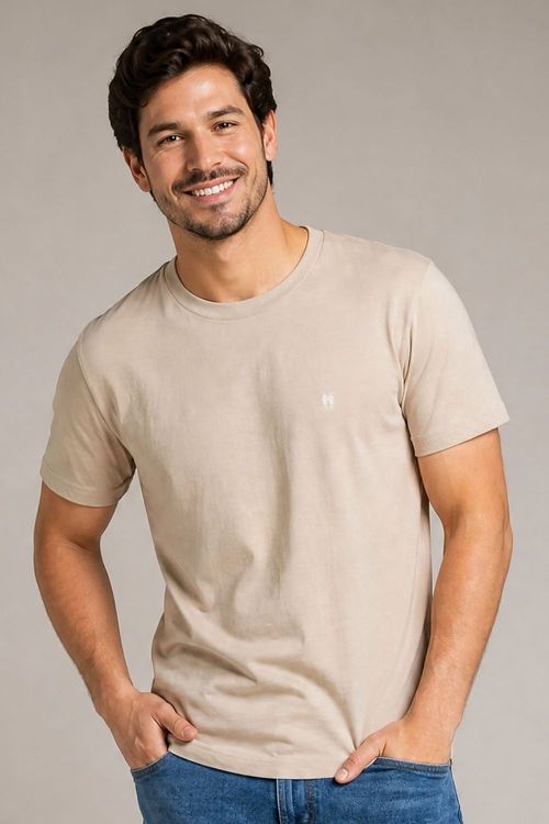 Camiseta Masculina Premium Algodão Polo Wear Bege