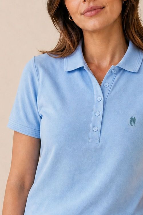 Polo Feminina Premium Polo Wear Azul Claro