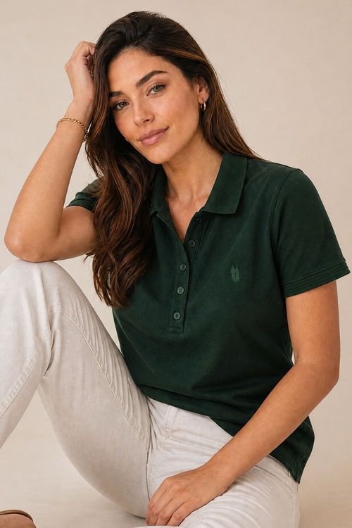 Polo Feminina Premium Polo Wear Verde Escuro