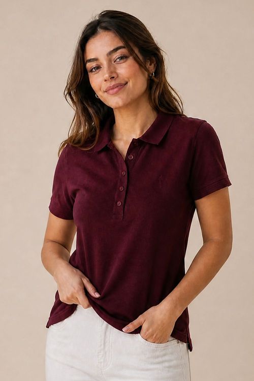 Polo Feminina Premium Polo Wear Vinho