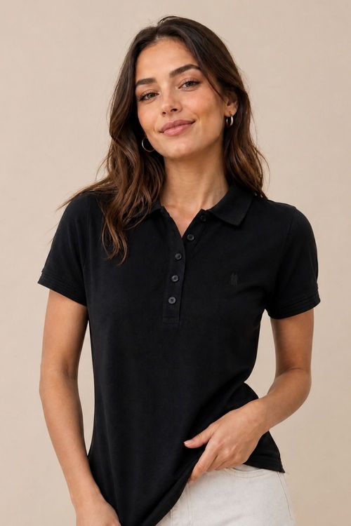Polo Feminina Premium Polo Wear Preto
