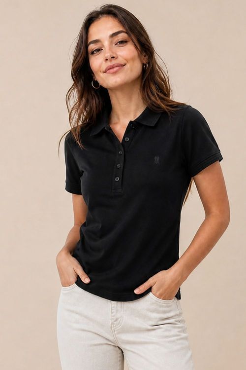 Polo Feminina Premium Polo Wear Preto