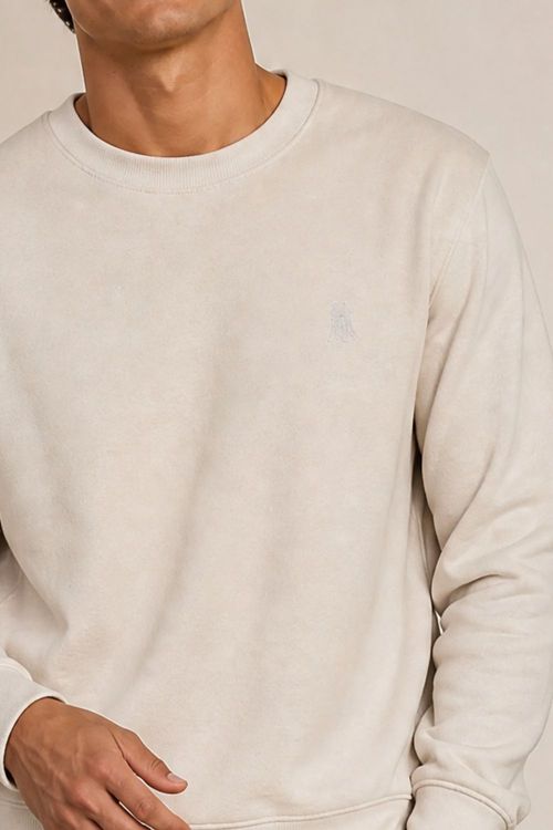 Blusa Moletom Confortável Gola Careca Polo Wear Off White
