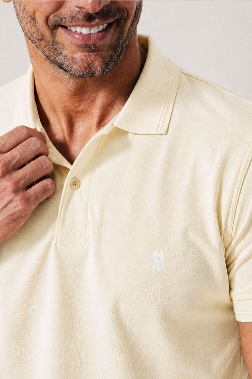 Polo Piquet Lisa Premium Polo Wear Bege Claro