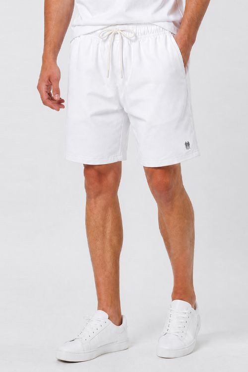 Short Masculino Linho Liso Polo Wear Branco