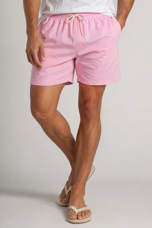Short Vôlei Cós Bicolor Polo Wear Rosa Claro