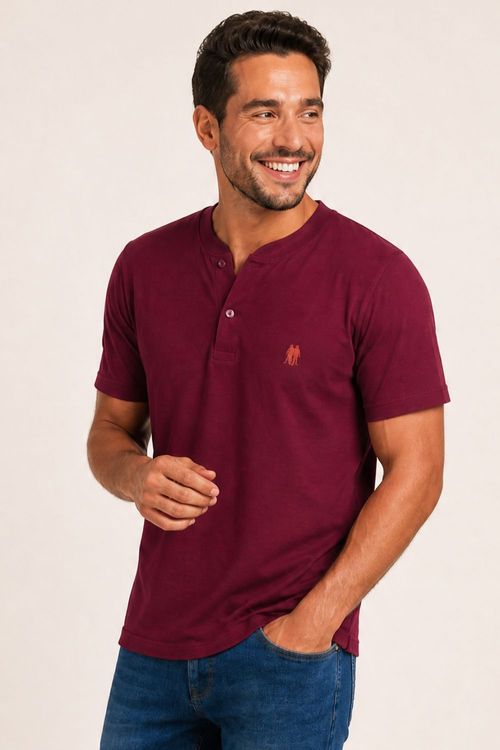 Polo Masculina Gola Portuguesa Polo Wear Vinho