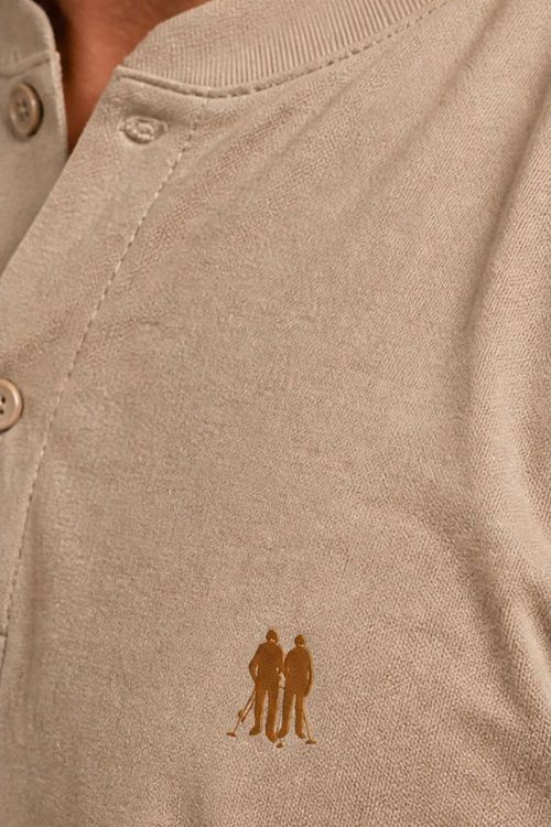Polo Masculina Gola Portuguesa Polo Wear Bege Médio